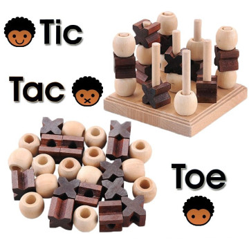 3D Hölzerne Tic Tac Toe Spielstücke